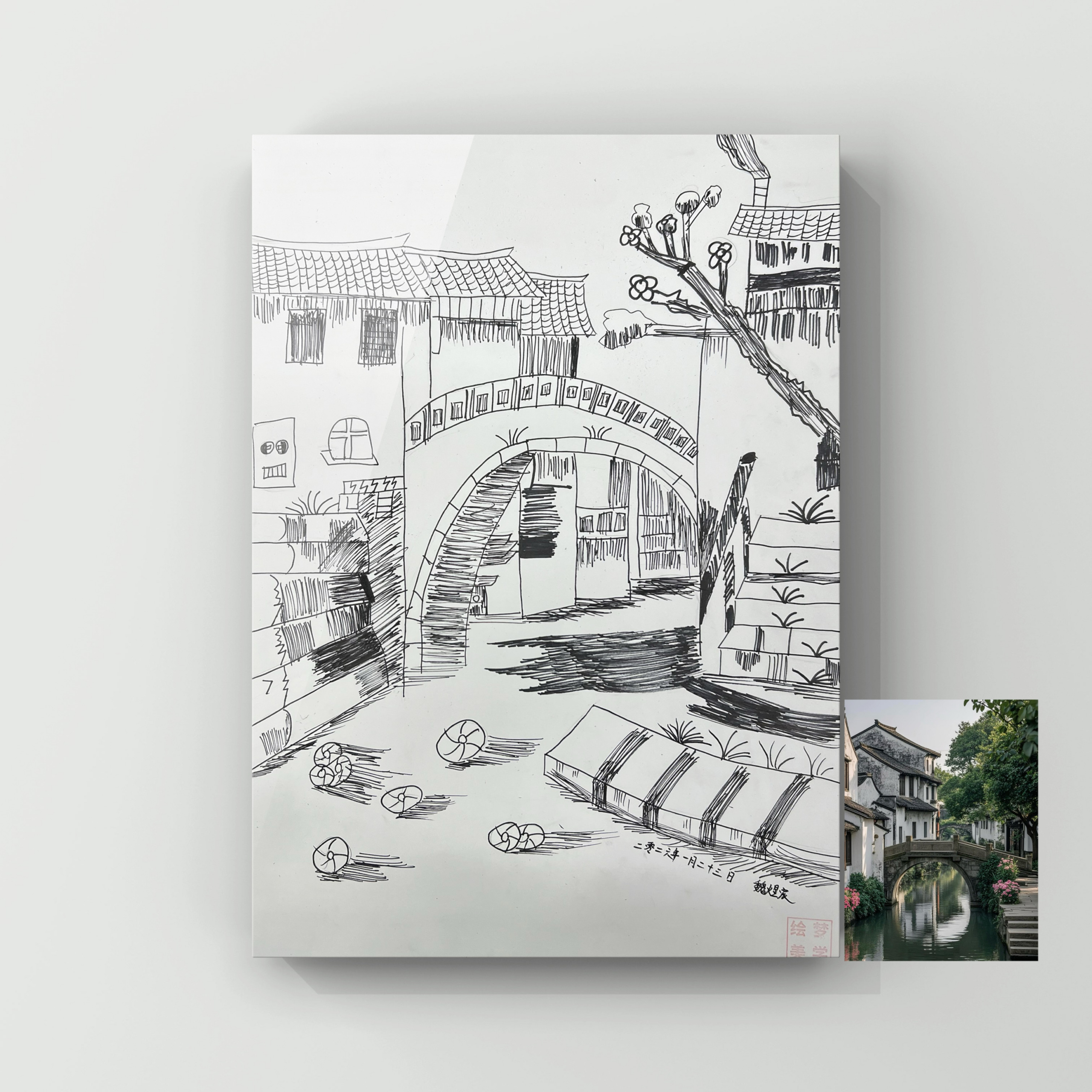 Small Bridge and Flowing Water